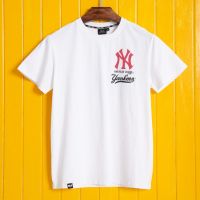 เสื้อยืดสำหรับทั้งหญิงและชาย NY Yankees หลวมกระชับสวมใส่คู่สวมใส่สบายแขนครึ่ง