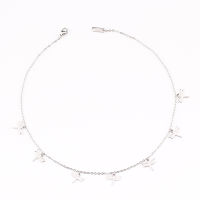 fashion Women Simple Gold Stainless Steel Star Butterfly Dragonfly Round Tassels Non-fading Party Necklace Neck Chains Choker