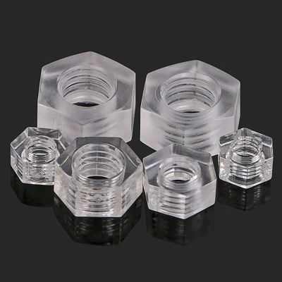 Clear Nylon Hex Full Nuts Transparent Plastic Hexagon Nut M3 M4 M5 M6 10-50pcs
