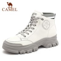 top●Cameljeans New Women Casual Shoes Platform Sneakers Genuine Leather High Top Ladies Short Boots