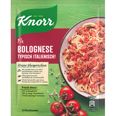 Gia vị mỳ Ý Knorr Bolognese - Sốt cà chua thịt bò Spaghetti. 