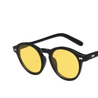 Retro Fashion Sunglasses for Men Women Vintage Small Round Frame Sun Glasses Yellow Lens UV400 Goggles Shades Eyewear Goggles