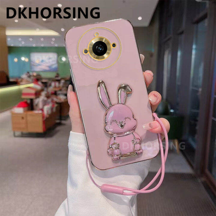 dkhorsing-เคสโทรศัพท์ชุบนิ่มสำหรับ-realme-11-11pro-11-pro-10t-5g-เคสกระต่ายน่ารักการ์ตูน-realme11-pro-plus-2023กันกระแทกพร้อมที่ยึดบาร์และสายคล้องมือ