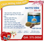 Viên Đậu Tương Lên Men Tía Tô, hộp 220gr. Natto Anphaco