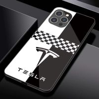 เคสสำหรับไอโฟนโทรศัพท์ Tesla กันกระแทก14 /Pro/plus/Pro Max/ 13/12/11-กระจกป้องกัน