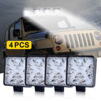 16LED Work Light 48W Headlights 12V Square Spot light Strobe light For Trucks Suv 4X4 4WD Car Running Lights