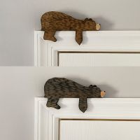 Animal Brown Bear Wooden Decoration Door Top Sculpture Ornament Door Frame Statue Home Room Bedroom Decor Birthday Gift Home Decoration Accessories Decoration Maison