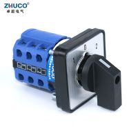 ‘；【=- ZHUCO SZW26/LW26-20 1-0-2  3 Position 3 Phase Cam Switches Rotary Switch Changeover Control Switch 64X64 48X48 Mm Panel Mount