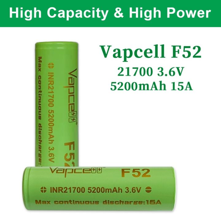ถ่านชาร์จ-vapcell-f52-ขนาด-21700-5200-mah-3-6v-ก้อนสีเขียว-ของแท้