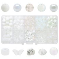 [COD] 10 grid colors a variety of crushed stone crack beads glass crystal loose box bracelet beading package