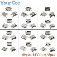 60pcs/lot 5 Pin SMT Socket Connector Micro USB Type B Female Placement 12 Models SMD DIP Socket Connector