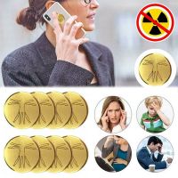 +【； 10Pcs Self Adhesive Anti Radiation Protector Sticker Back Flim Mobile Phone Universal Round EMF Paster Negative Ions Ultra Thin