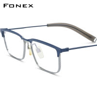 FONEX ไทเทเนียมบริสุทธิ์แว่นตากรอบผู้ชาย2022ใหม่วินเทจสแควร์แว่นตาสายตาสั้นแว่นตาแสง DTX104