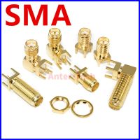 5Pcs SMA Female Jack Male Plug Adapter Solder Edge PCB Straight Right angle Mount RF Copper Connector Plug Socket Electrical Connectors