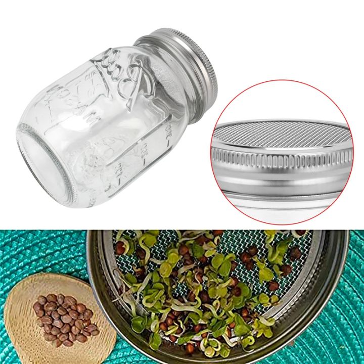 sprouting-jar-with-stainless-steel-screen-lid-wide-mouth-quart-mason-sprouter