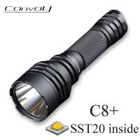 C8 Convoy พร้อมไฟฉาย18650 SST20 7135*8ไฟแฟลช Led 12กลุ่มพกพาได้มีประสิทธิภาพสูงใช้งานได้