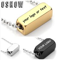 6*16Mm 8*16Mm Stainless Steel Bar Necklace Engrave Name Necklace-Custom Charms Necklace Laser Your Own Logo Small Quantity