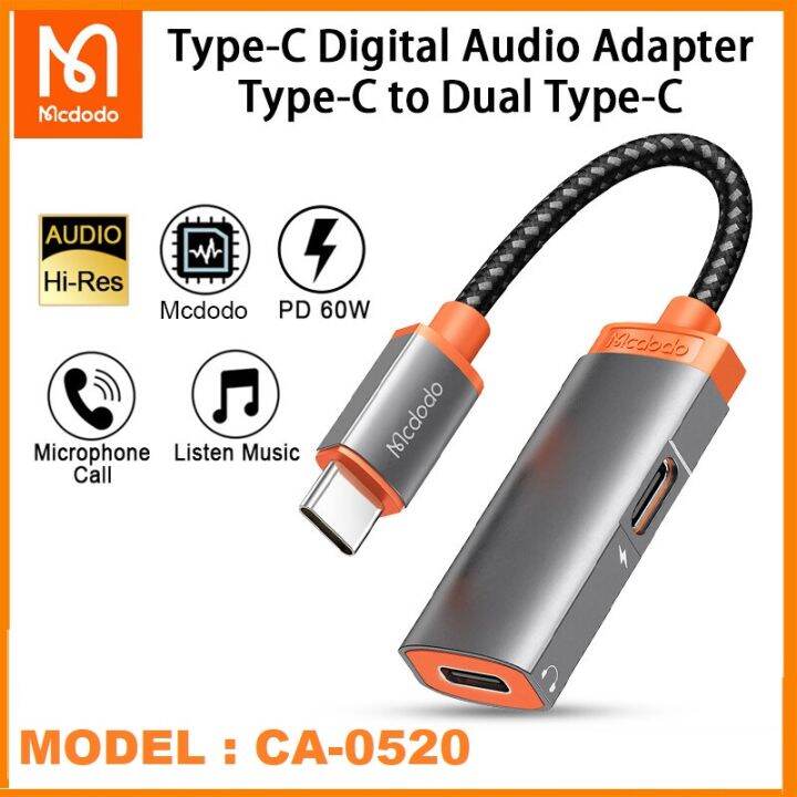 Mcdodo W Pd Usb C To Dual Type C Headphone Digital Audio Adapter Dac