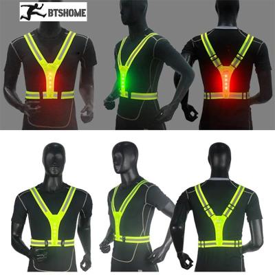 【CW】Outdoor Adjustable LED Reflective Running Vest Glowing Reflector Straps Safety Gear For Men Women Night Running Hiking