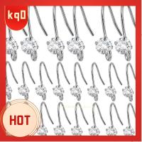 KQ0 เงินสีเงิน ต่างหูเพชรสวิส ทองเหลืองและพลอยเทียม ต่างหูตะขอ14K ตะขอปลา rhinestone ตัวเชื่อมต่อสำหรับการทำเครื่องประดับ DIY อุปกรณ์เครื่องประดับอัญมณี