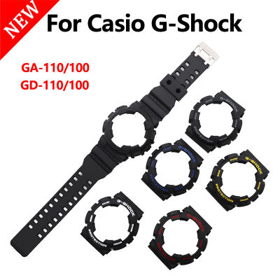 (คลังสินค้าพร้อม) สายคล้องนาฬิกาข้อมือซิลิโคนสีดำสำหรับ Casio G-SHOCK ผู้ชาย GA-110 GA100 GA120 GA-140 GA150 GD-120 /100/110 GLS-100/110/120ชุดซิลิโคนเครื่องมือต่อพ่วง