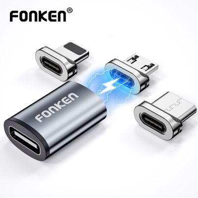 Fonken Magnetic Cable Connector Mobile Phone Cable Adapter Micro USB Magnetic Tips Magnet Charger Plug Type C Magnetic Adapter Cables  Converters