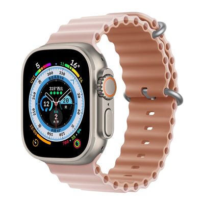 สายรัดลายมหาสมุทรสำหรับสายคาด Apple Watch 45มม. 44มม. 49มม. 40มม. 41มม. 42มม. 38มม. สายรัดข้อมือซิลิโคนสายรัด IWatch Ultra 8 4 3 6 5 7