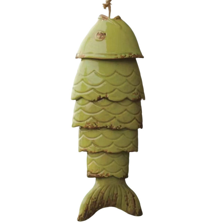 hji-ระฆังลมปลาวินเทจแขวนผนังปลาคาร์พกลางแจ้งของขวัญประดับอ่อนโยนสำหรับวันหยุดวันเกิด