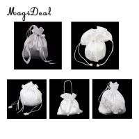 MagiDeal Satin Pearl Rhinestone Wedding Bridal Flowers Girls Dolly Bag Handbag Wedding Party Favors Gifts Candy Bag Gift Wrapping  Bags