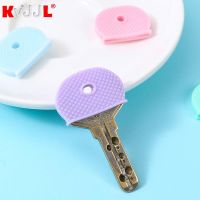10pcs Multi Color Soft Silicone Key Cover Elastic Keychain Hollow Key Locks Cover Waterproof Keys Cap Pendant Identification