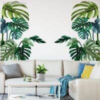 ☃┇☽ Large Nordic Green Leaf Wall Stickers for Living Room Bedroom Background Home Decor Art Removable PVC Eco-friendly Decals Murals