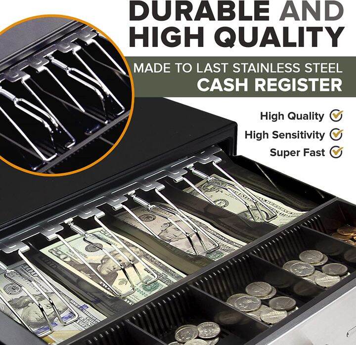 ลิ้นชักเก็บเงิน Cash Drawer POS โอชา Ocha Loyverse รองรับธนบัตรไทย รับประกัน 3ปี เครื่องศูนย์แท้
