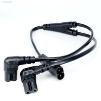 ☒∋☜  IEC320 C8 to 2X C7 Y Split AC Power Cord IEC Figure 8 Male to 2 Female 1 in 2 Out AC Power Cable Length 39CM Black