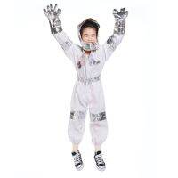 Toddler Kids Astronaut Costume Jumpsuit Classic Space Coat Pretend Play Dress up Outfit Set with Gloves Helmet Hat 85LB