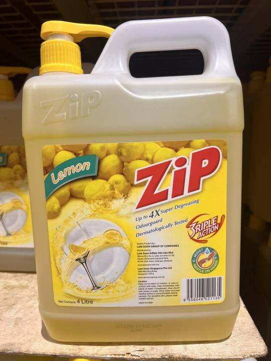 Zip Dishwashing Liquid Lemon 4L Lazada PH