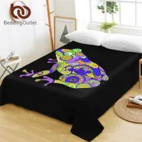 BeddingOutlet Frog Flat Sheet Animal Paisley Bed Linen Colorful Bed Sheet Watercolor Bedcloth Cozy Sabanas Cama Individual 1pc