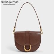 FULLTAG Túi đeo chéo CNK bán nguyệt da trơn size M lớn chất lượng thời