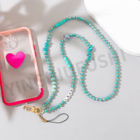 New Long Neck Mobile Phone Chain Stone Crystal Beaded Mobile Phone Lanyard for Women Men Jewelry