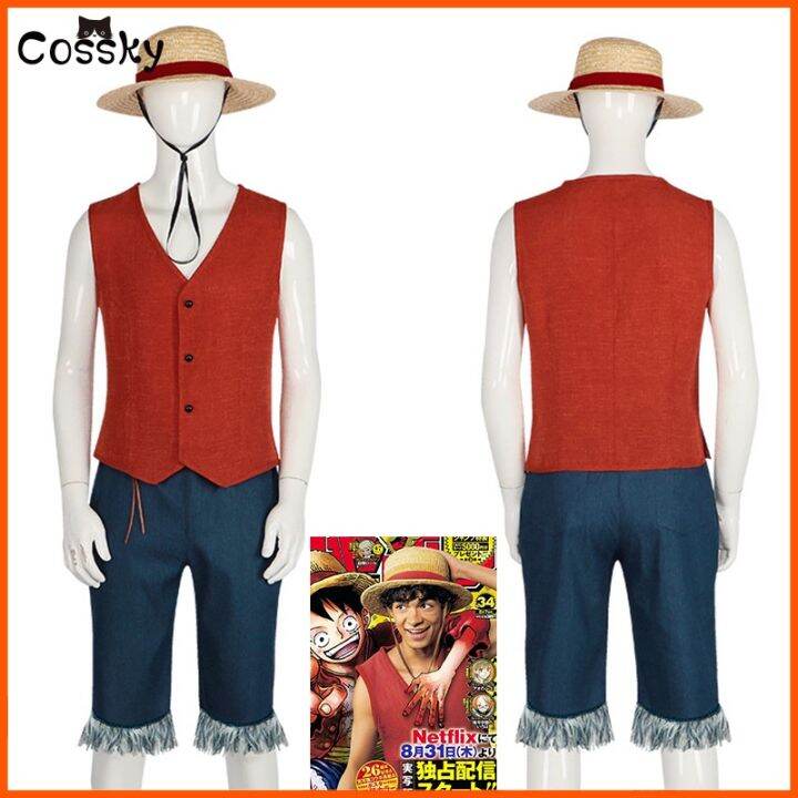 TV One Piece Luffy Live Cosplay Costume Luffy Full Set Halloween Xmas ...