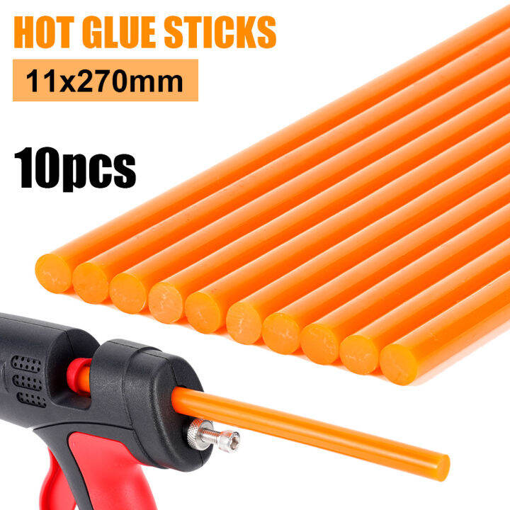 10pcs-11x270มม-สีเหลืองร้อนละลายกาว-sticks-สำหรับไฟฟ้ากาวปืน-auto-car-dent-paintless-removal-home-diy-อุตสาหกรรมซ่อมเครื่องมือ