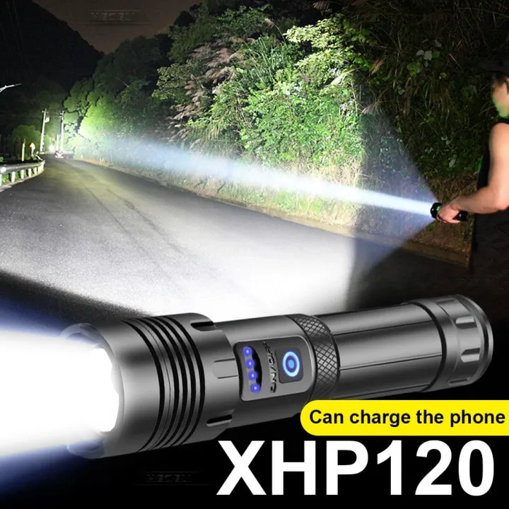 Super Bright Flashlights 60W LED XHP360 30000 High Lumens Water-Resistant 7  Modes USB Tactical Flashlight Camping Hiking Outage