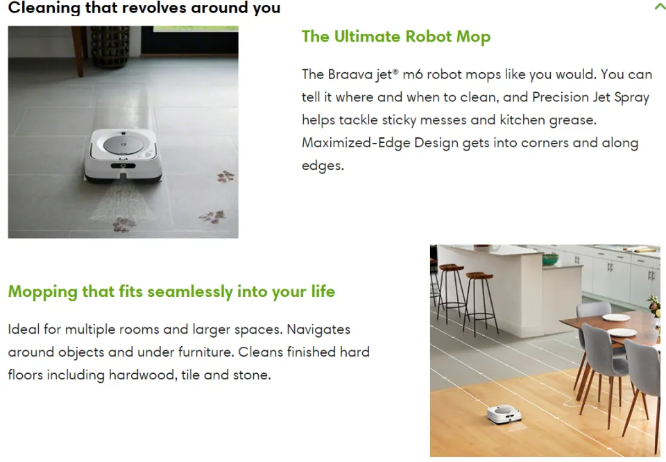 iRobot Braava Jet M6 (6110) Ultimate Robot Mop- Wi-Fi Connected, Precision  Jet Spray, Smart Mapping, Works with Google Home, Ideal for Multiple Rooms