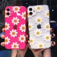 {OLI STUDIO} เคสโทรศัพท์ยิ้มดอกไม้สีเรืองแสงสำหรับ iPhone 14 Pro Max 13 12 11 X XS XR 7 8 Plus SE เคสกันกระแทกใส