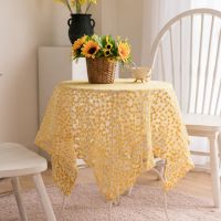 1pc New Tablecloth Party Sweet Lace Flower Embroidered Round Table Cover Rectangular Table Cloth Shooting Background Cloth