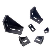 ✢✹ Aluminum 2020 Corner Bracket Fittings Corner Angle Bracket Connector 2028 3030 4040 Aluminium Profile Black color CNC Router