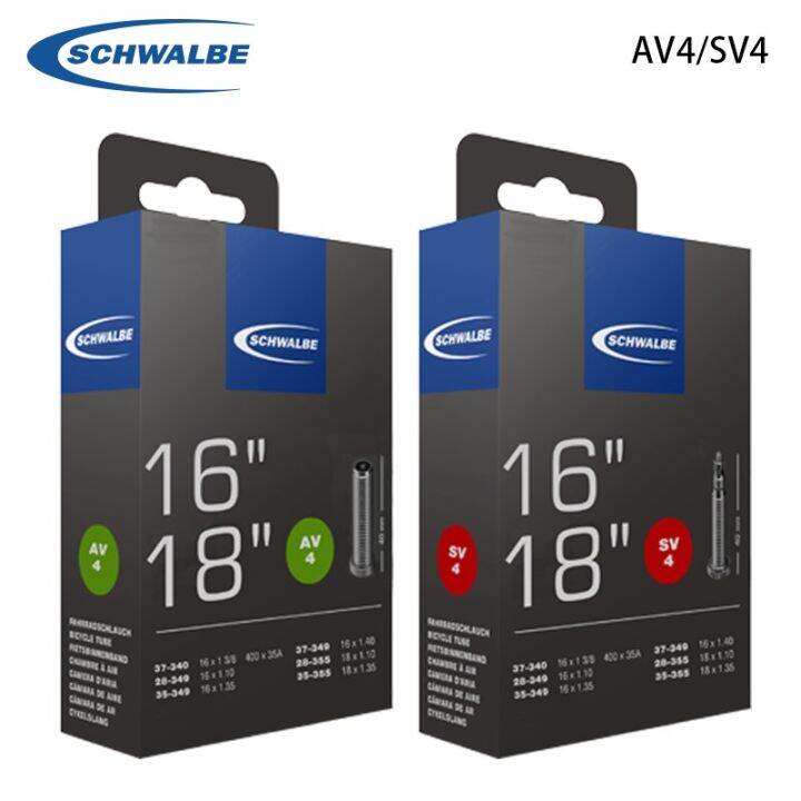 SCHWALBE Standard AV4 SV4 16 Inch And 18 Inch Bicycle Inner Tube For