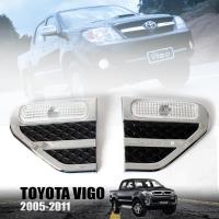 ครอบแก้มข้างประตู ครอบไฟเลี้ยวข้าง รุ่น โตโยต้า ไฮลักซ์ วีโก้ TOYOTA HILUX VIGO ปี 2005 - 2008 สีโครเมี่ยม ตัดดำ 1 คู่