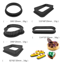 6Pcs 4Pcs แม่พิมพ์เค้ก Mousse เครื่องตัดวงกลมทนความร้อน Mousse แหวน Non Stick Bakeware Tart ขนมฝรั่งเศส DIY Perforated Ring