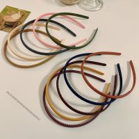 【YF】 Solid Color PU Faux Leather Headbands Women Hairband Hair Hoop Girl Fashion Simple Bands Bezel Accessories 2021