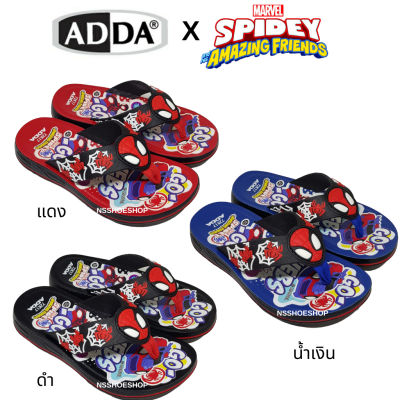Adda 72K17 สไปเดอร์แมน Spider-Man รองเท้าแตะเด็กแบบคีบ พื้นพียู สายผ้าไม่กัดเท้า